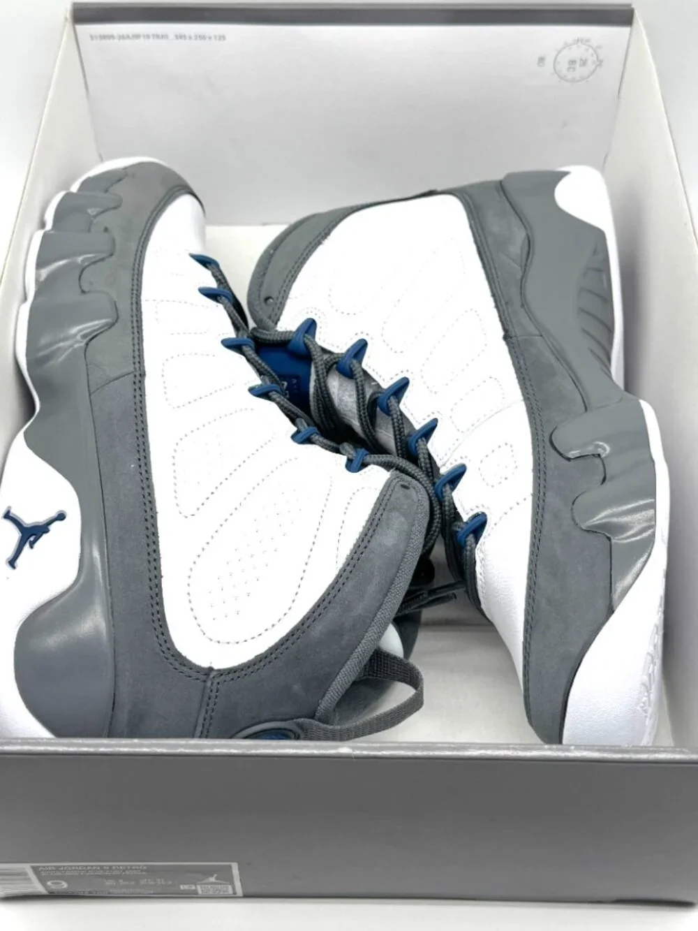 Air Jordan Retro Mens Flint Grey French Blue Shoes Sz 9 New Sneaker HV4794-100